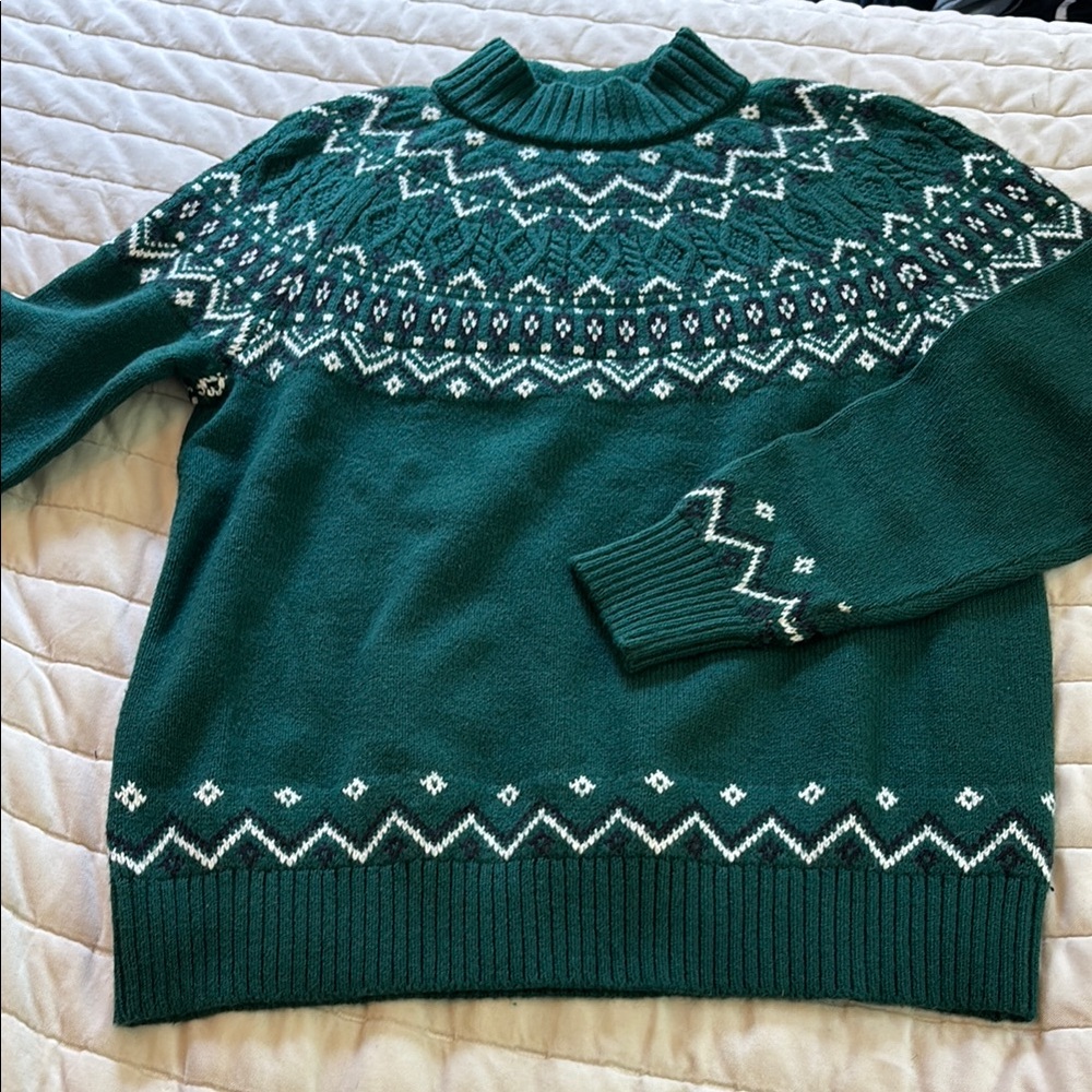 Lands' End Forest Green Knit Sweater
